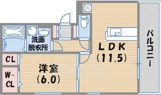 シリエジオ甲子園六番館【2階】の間取り