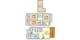 ヴィラージュ山手【1階】の間取り