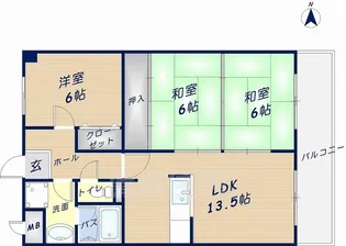 シャンテ辻亀【1階】の間取り