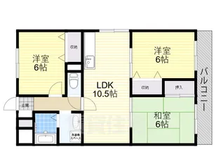 ソレイユハイツM-1【3階】の間取り