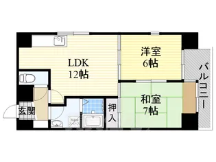 2LDKの間取り画像