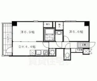 メゾン・ド・フルール御幸町【4階】の間取り