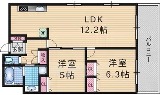 LUXE中書島【4階】の間取り