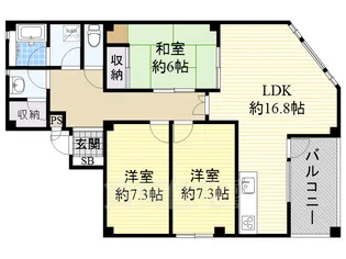 シオンズガーデン花川【1階】の間取り