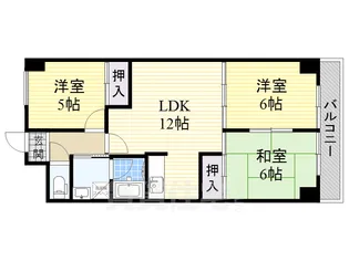 大阪府摂津市千里丘東5丁目【マンション】の間取り