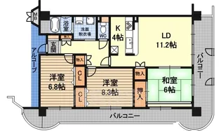 淀川ハイライフマンション【3階】の間取り