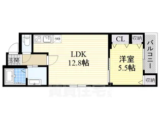 フジパレス大宮【1階】の間取り