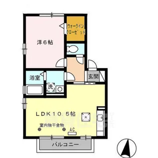 1LDKの間取り画像