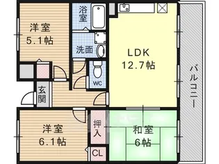 テーミス門ノ前【2階】の間取り