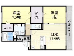 大阪府堺市南区高倉台2丁【アパート】の間取り