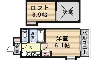 エステムコート神戸県庁前3フィエルテ【2階】の間取り