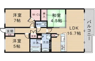 プラネスーペリア豊中【2階】の間取り
