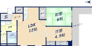 グランミッシェル【5階】の間取り
