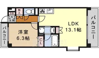 パセオ1【3階】の間取り
