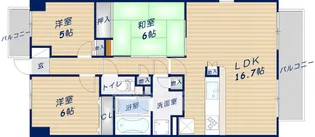 プランヴェール奈良新大宮【7階】の間取り