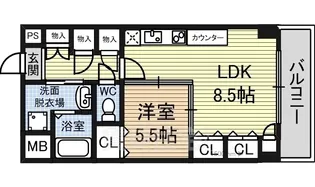 プレステージ新栄【1105号室】の間取り