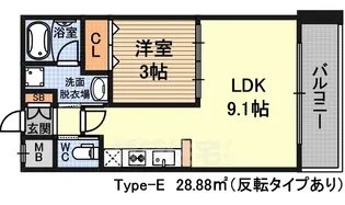 アーバンフラッツ西中島【11階】の間取り