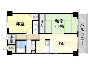大阪府堺市西区鳳北町9丁【マンション】の間取り