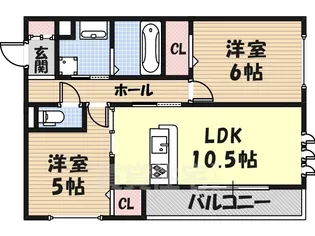 グロリアハイツ はびきの A棟【2階】の間取り