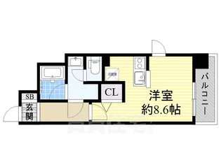 スワンズ大阪アクシオン【4階】の間取り