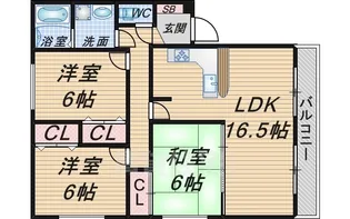 サンバレイ緑地B棟【1階】の間取り