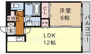 リバーエイト南分【4階】の間取り