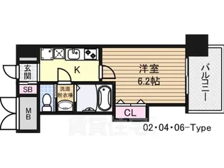 ラグゼ十三本町【12階】の間取り