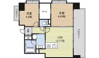 2LDKの間取り画像