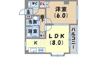 ソレイユ段上【2階】の間取り