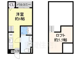 大阪府堺市堺区大仙中町【アパート】の間取り