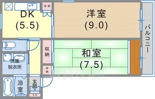 シャルマン岩屋【1階】の間取り