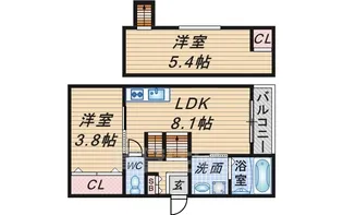 アンジュール【1階】の間取り