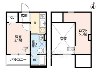 エアスト東中島【1階】の間取り