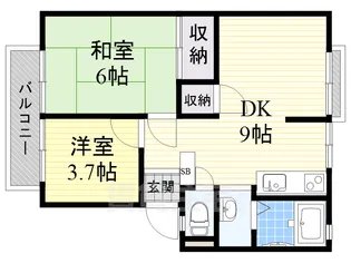 ミラーハイツ1【2階】の間取り
