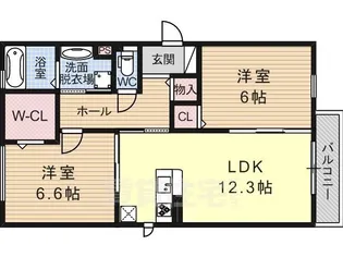 ソレアード加美東【2階】の間取り
