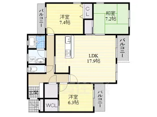 ラフィネメゾン瑞穂【3階】の間取り
