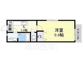 大阪府堺市北区長曽根町【アパート】の間取り