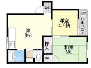 八尾ハイツ【1階】の間取り