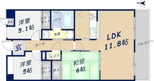 プランテーム吉田【402号室】の間取り