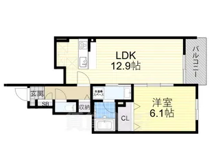 大阪府大阪市住吉区遠里小野3丁目【アパート】の間取り