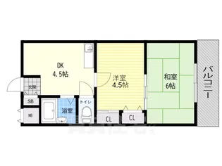 キッポー平野加美【1階】の間取り