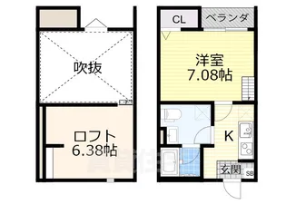 大阪府堺市堺区南清水町3丁【アパート】の間取り