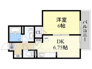 1DKの間取り画像
