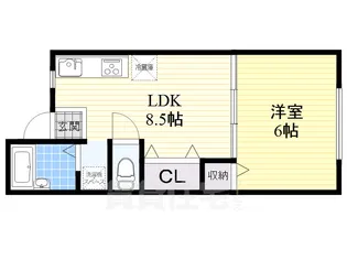 WESTヒルズ都島【2階】の間取り