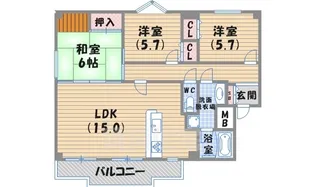 ベルフォーレ甲東【3階】の間取り
