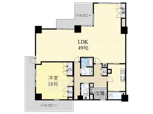 ザグランドビューオオサカ【18階】の間取り