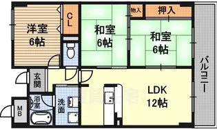 レシェンテ東三国【6階】の間取り