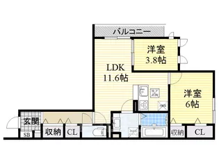 大阪府堺市北区南花田町【アパート】の間取り