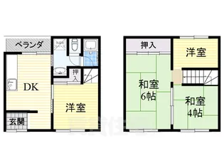 大阪府大阪市住吉区遠里小野5丁目【一戸建】の間取り