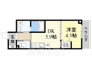JINEVER上本町【6階】の間取り